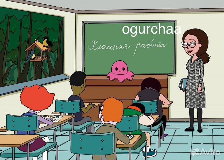 Картина в стиле рик и морти портрет на заказ