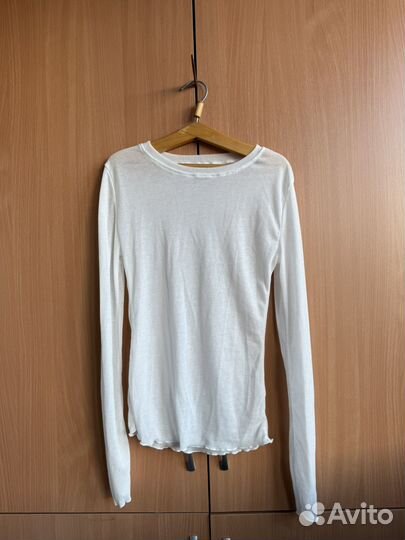 Лонгслив прозрачный белый