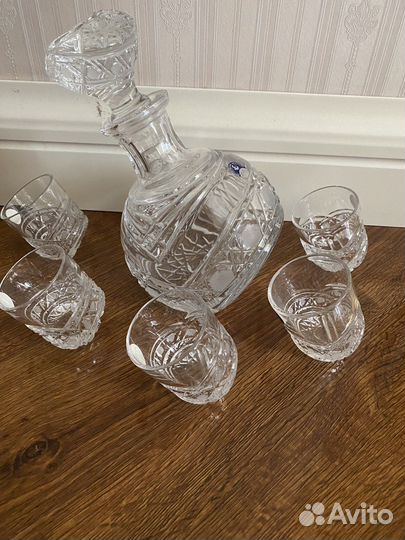 Графин со стаканами богемия