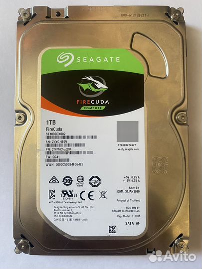Жесткий диск Seagate FireCuda 1тб (ST1000DX002)