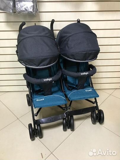 Коляска-трость для двойни Indigo duet