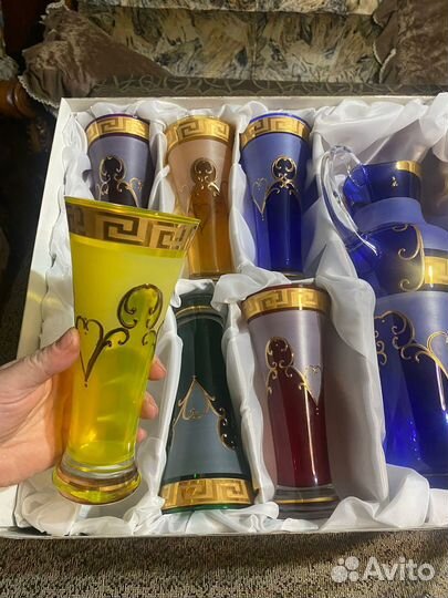 Графин со стаканами богемия