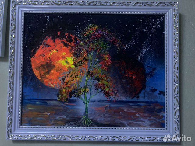 Картина баллончиками на холсте 50*40см