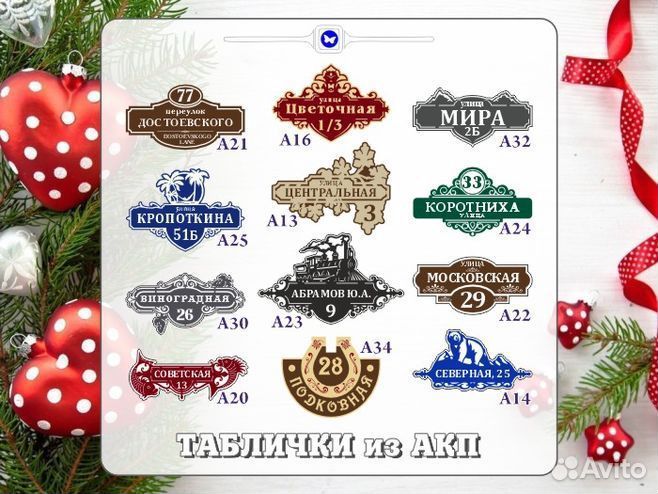 Табличка на частный дом с адресом