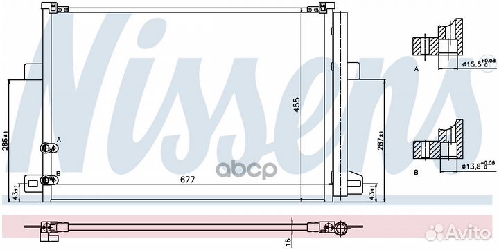 Радиатор кондиционера 940225 Nissens