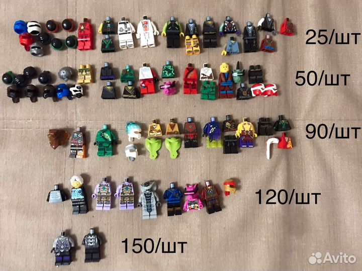 Lego ninjago-барахолка шлемов и тел