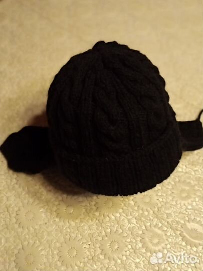 Вязанная шапка ушанка