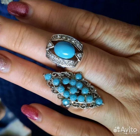 Кольца с бирюзой. Винтаж. Очень красивые
