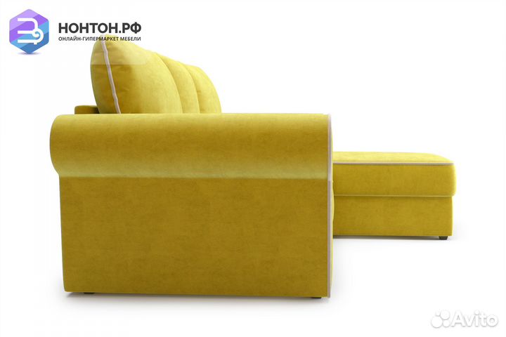 Диван угловой дельфин Прованс горчичный