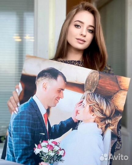 Портрет по фото на холсте, печать на холсте