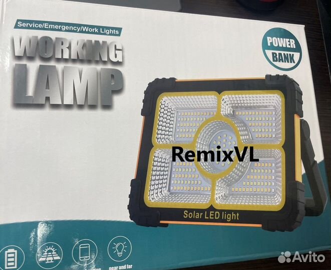Видео фонарь солнечная батарея 5400mAh power bank