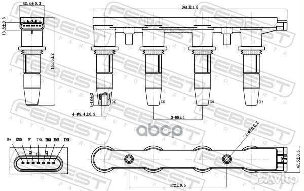 Катушка зажигания 18640002 Febest