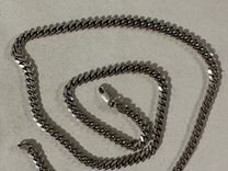 Серебряная цепь панцирного плетения