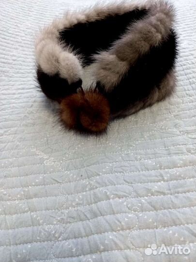 Повязка ободок на голову из норки