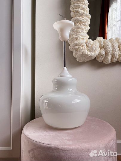 Подвесной светильник винтаж СССР люстра белая