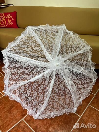 Зонт кружево белый новый