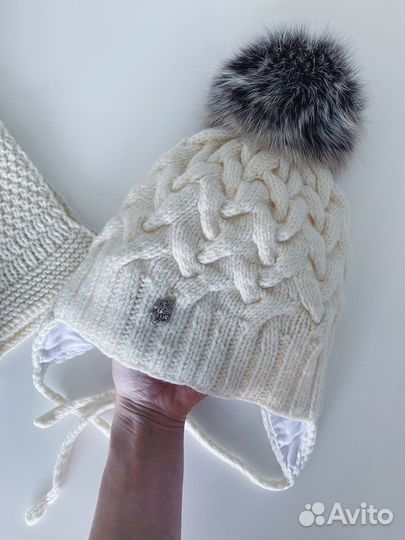 Комплект шапка и шарф меринос