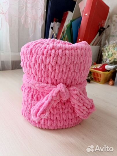 Детский плюшевый плед с игрушкой