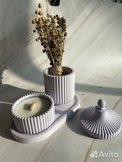 Набор из гипса с соевой свечой