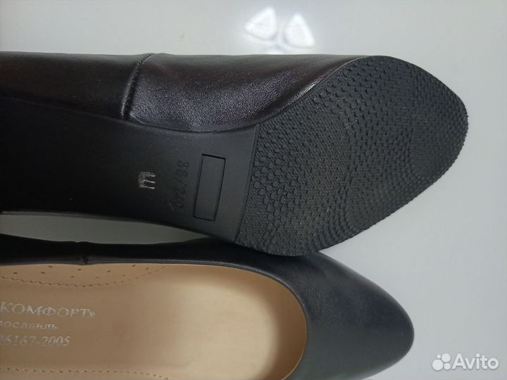 Туфли женские 38 размер натуральная кожа черные