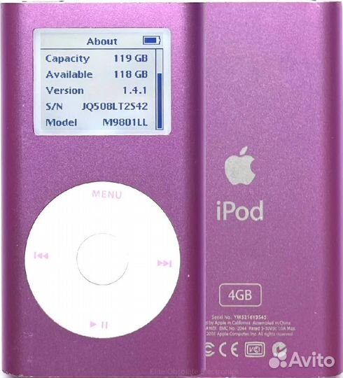 Mp3 пленр iPod mini 2g 64GB Compact Flash