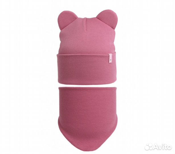 Шапка и снуд в рубчик новая