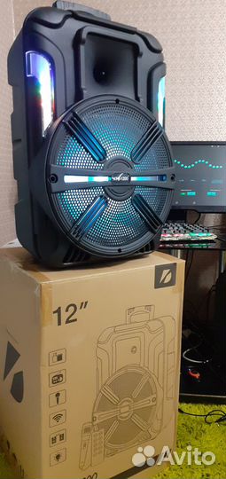 Большая портативная колонка Lumix 80ват Эквалайзер