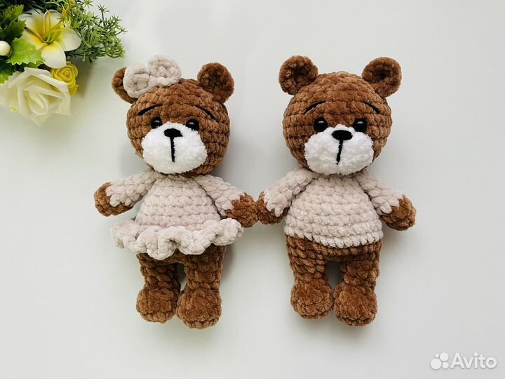 Вязаный мишка, плюшевый медведь, мишка Тедди