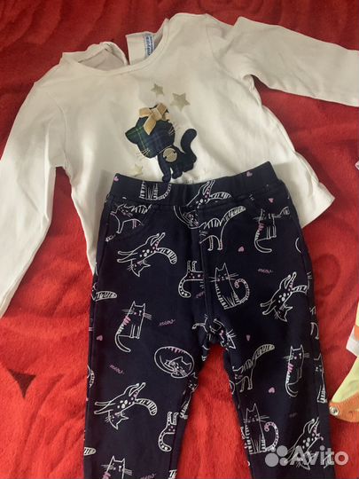 Детские вещи и обувь на девочку пакетом 74 80 86