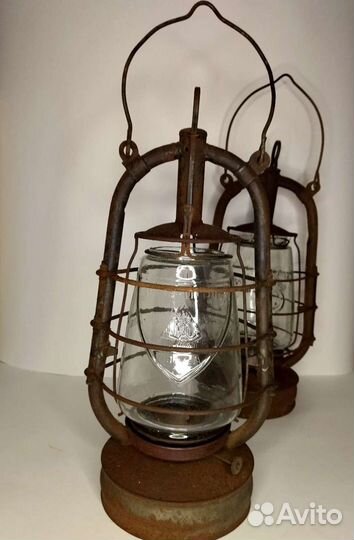 Керосиновая лампа Агитация Стекло рельеф+плафон