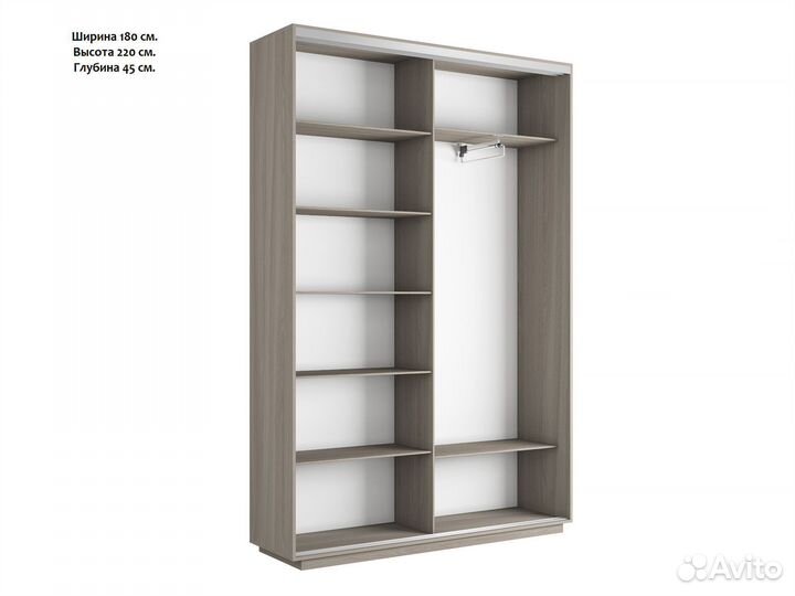 Шкаф-купе Версаль 180-220-45, шимо-светлый, лдсп