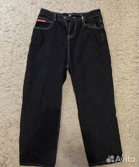 Джинсы черные широкие