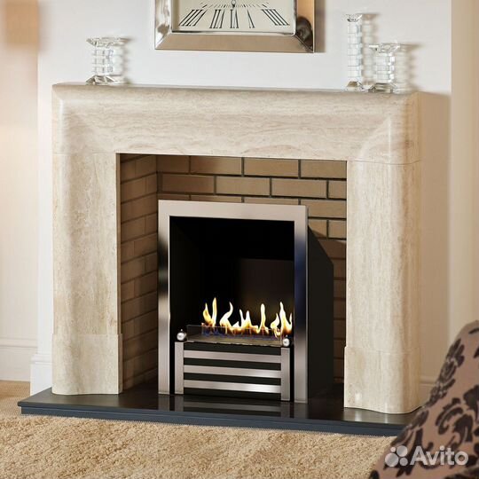 Биокамин в мраморном портале Firezo Bianco&Nero