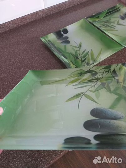 Тарелки квадратные. 3 шт