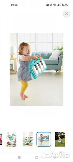 Развивающий коврик fisher price с пианино