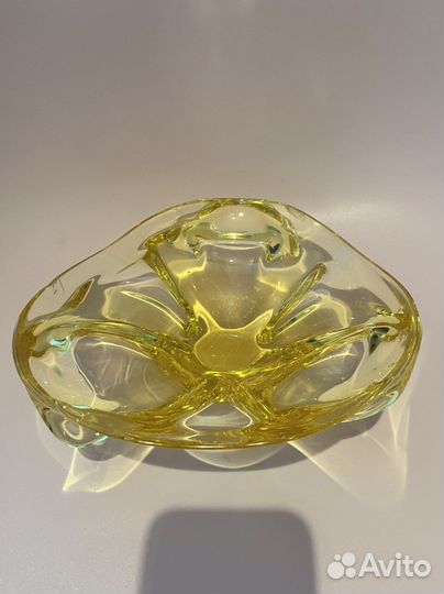 Конфетница/фруктовница желтая винтаж