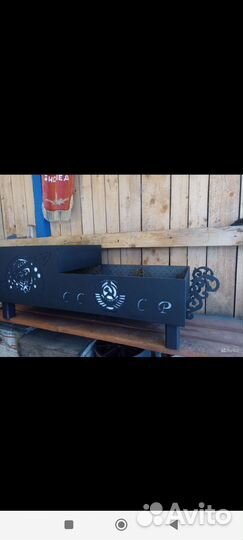 Мангал с местом под казан из металла 4мм