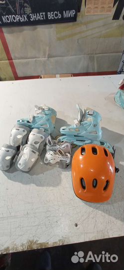 Роликовые коньки детские с защитой