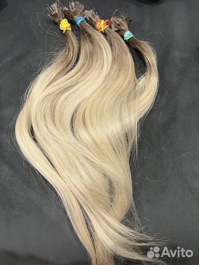 Волосы для наращивания 40 см блонд омбре