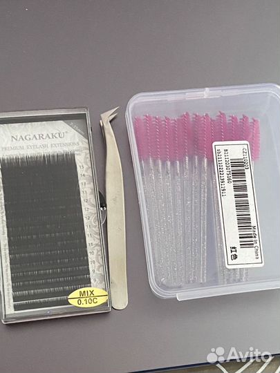 Пинцет, ресницы для наращивания