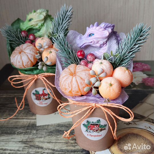 Новогодняя композиция,мыло ручной работы