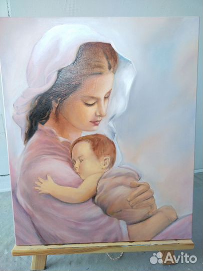 Картина маслом мать и ребенок