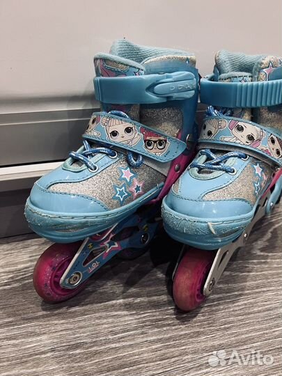 Роликовые коньки с защитой для девочки
