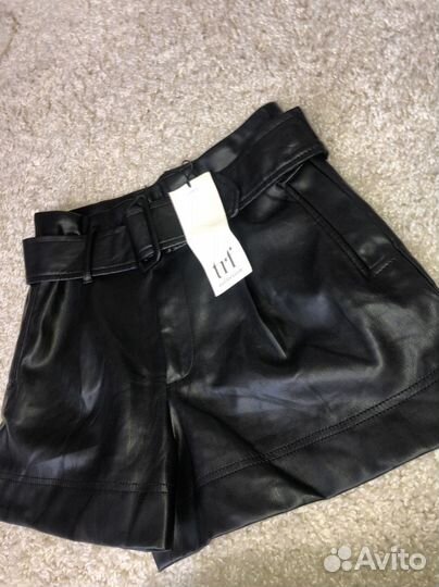 Кожаные шорты Zara 42-44
