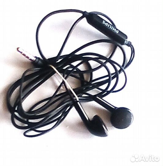 Наушники с длиным проводом микрофон, гарнитура