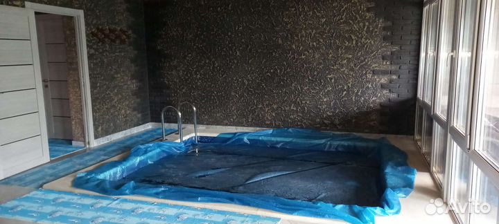 Баня на дровах с бассейном