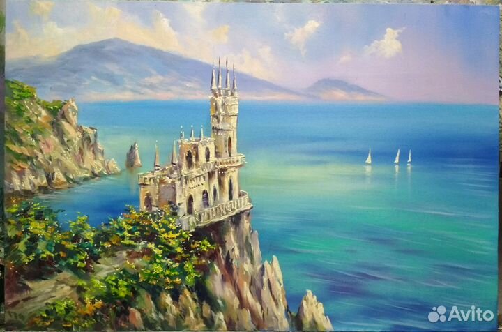 Ласточкино гнездо 60х90см холст масло