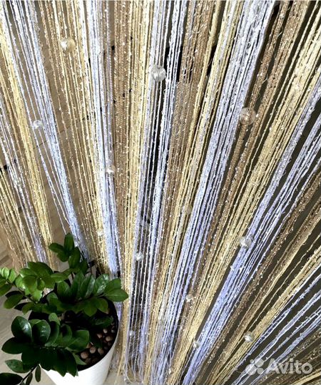 Шторы нити (Кисея) с люрексом в ассортименте