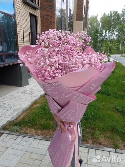 Букет цветы из гипсофилы