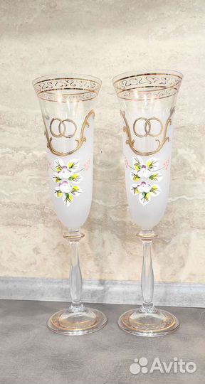 Бокалы свадебные ручной работы